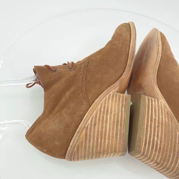 Eileen Fisher Women's Charlie Boot Size 7.5 Block Heel Lace Up Brown Leather - Picture 7 of 12